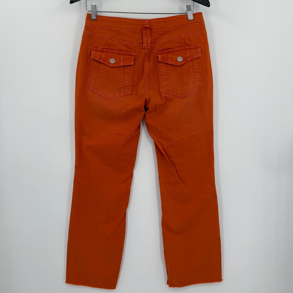 Pilcro and the Letterpress Orange Utility Straight Leg Raw Hem Pants Size 26 - Picture 6 of 10